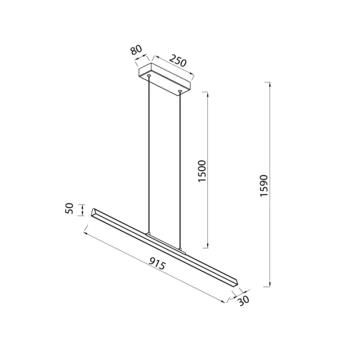 Suspensie LINEAL 8957 Mantra LED, Negru, Spania
