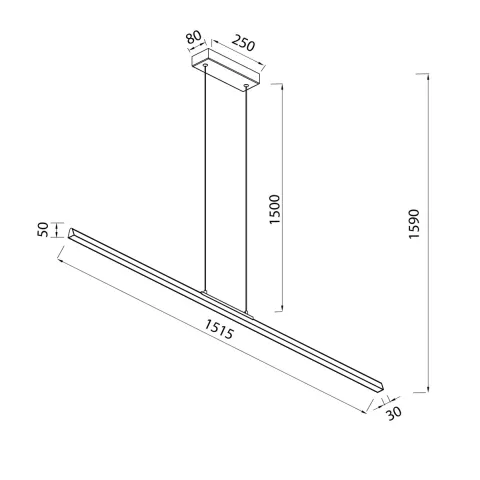 Suspensie LINEAL 8959 Mantra LED, Alb, Spania