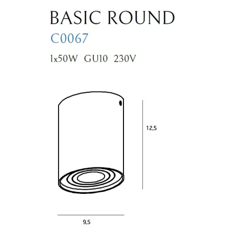 Spot Aplicat BASIC ROUND C0067 Max Light GU10, Alb, Polonia