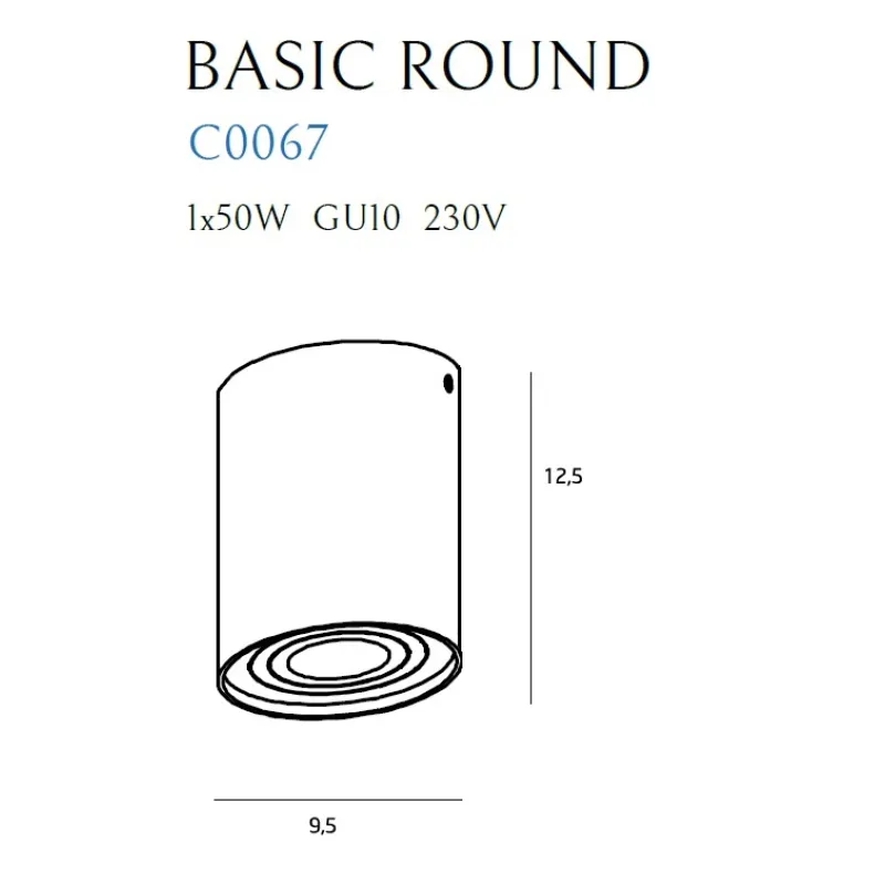 Spot Aplicat BASIC ROUND C0067 Max Light GU10, Alb, Polonia