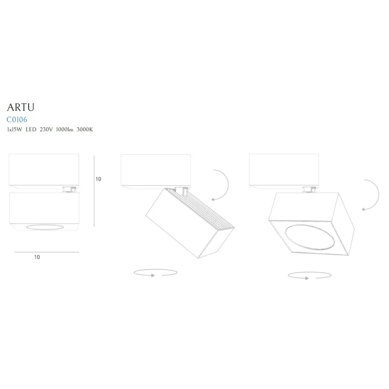 Spot Aplicat ARTU C0106 Max Light LED, Alb, Polonia