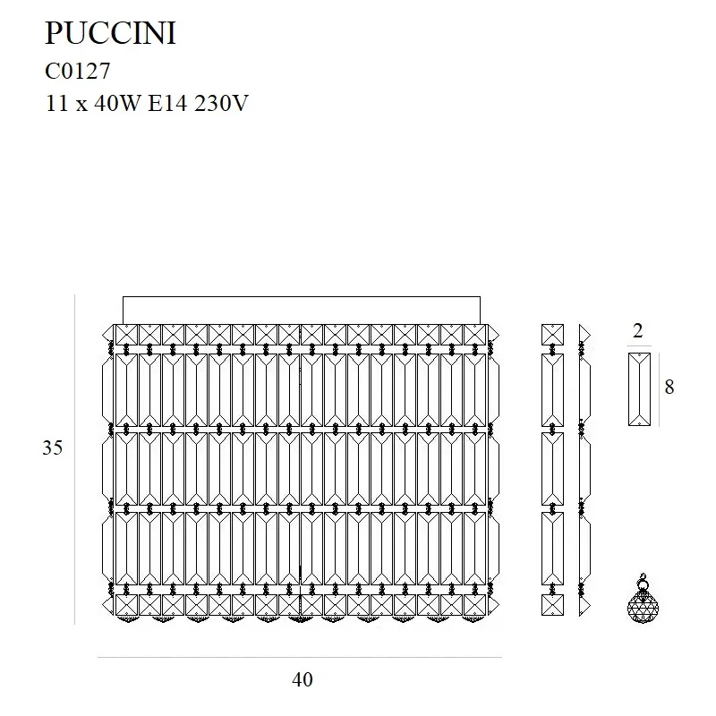 Lustra Plafon PUCCINI C0127 Max Light E14, Crom, Polonia