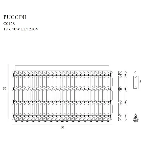 Lustra Plafon PUCCINI C0128 Max Light E14, Crom, Polonia