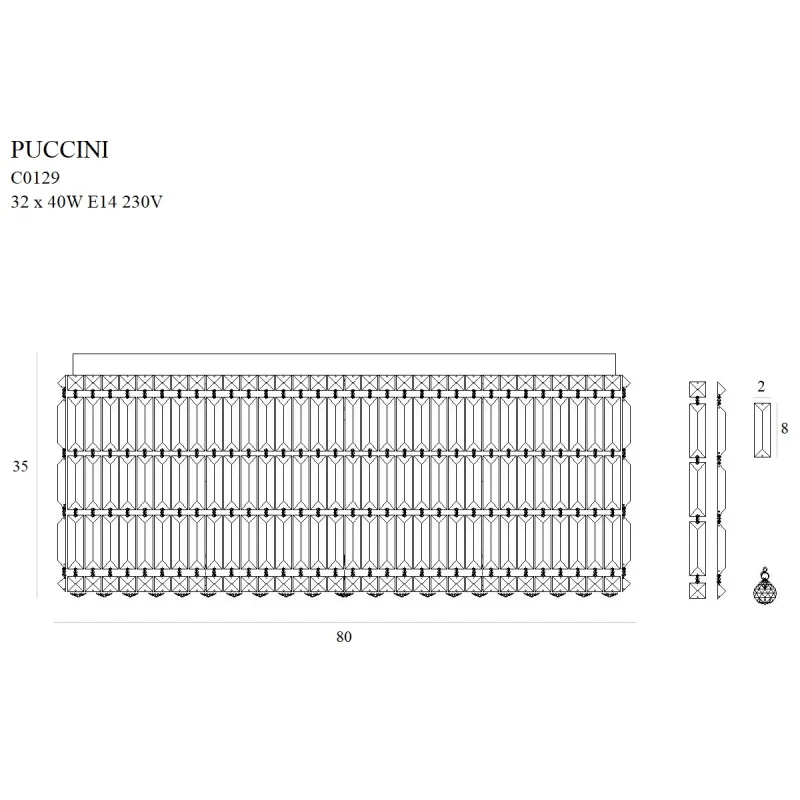 Lustra Plafon PUCCINI C0129 Max Light E14, Crom, Polonia