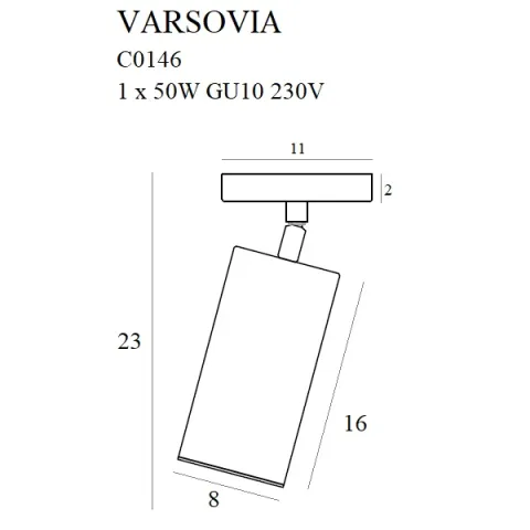 Spot Aplicat VARSOVIA C0146 Max Light GU10, Alama, Polonia