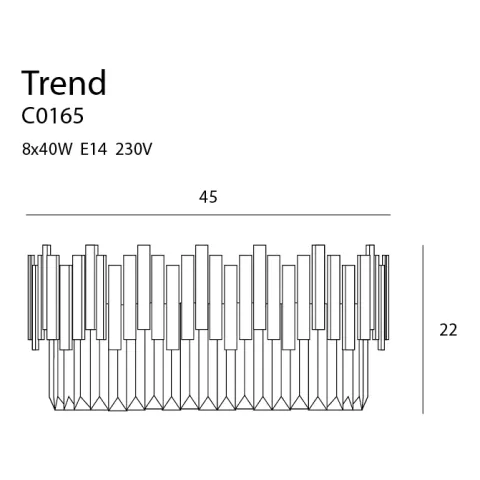 Lustra Plafon TREND C0165 Max Light E14, Auriu, Polonia