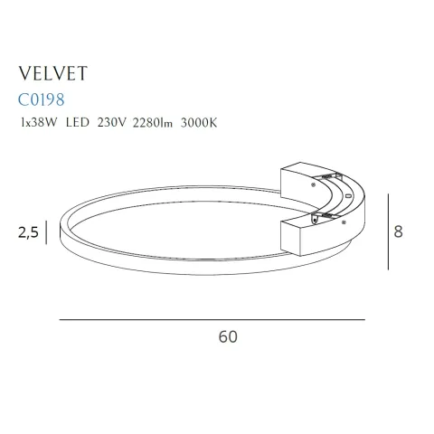 Plafoniera VELVET C0198 Max Light LED, Negru, Polonia