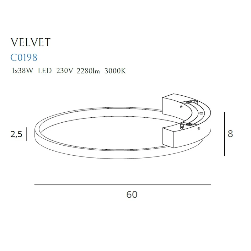 Plafoniera VELVET C0198 Max Light LED, Negru, Polonia