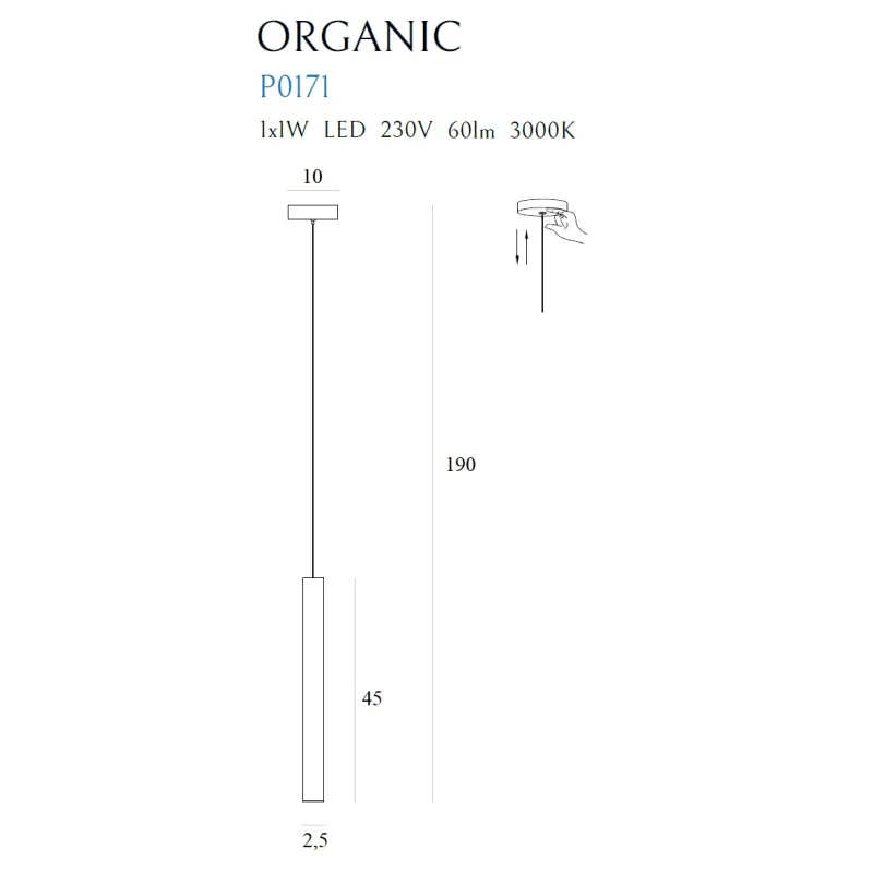 Pendul ORGANIC I P0171 Max Light LED, Cupru, Polonia