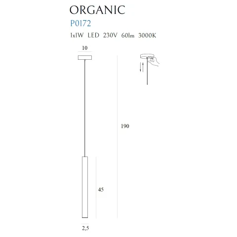 Pendul ORGANIC I P0172 Max Light LED, Crom, Polonia