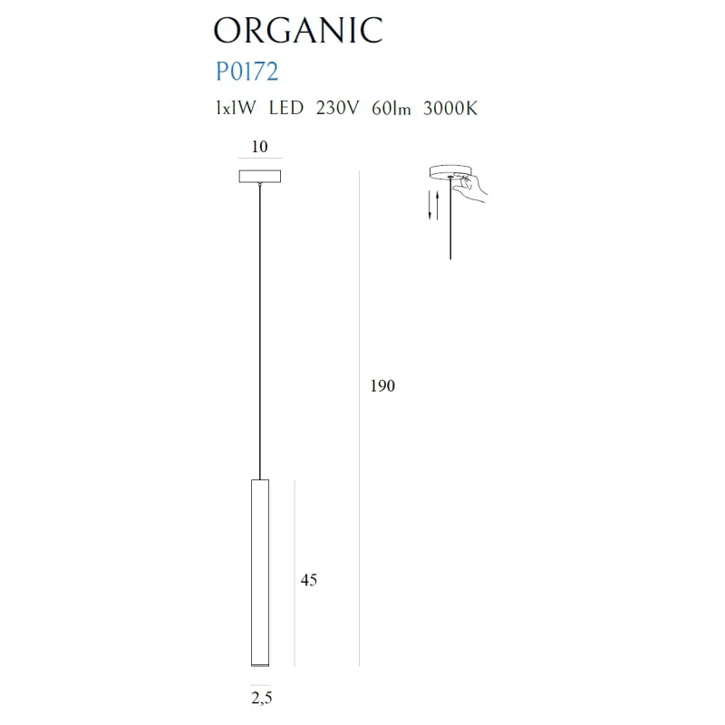 Pendul ORGANIC I P0172 Max Light LED, Crom, Polonia