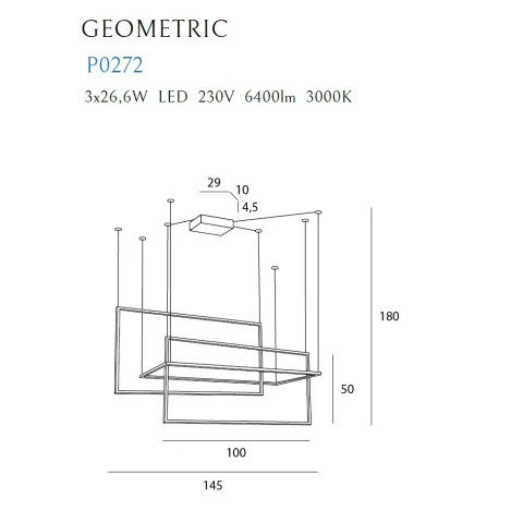 Suspensie GEOMETRIC P0272 Max Light LED, Alb, Polonia