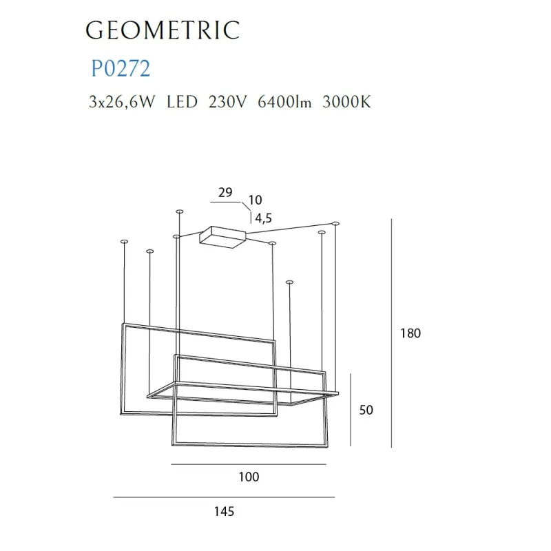Suspensie GEOMETRIC P0272 Max Light LED, Alb, Polonia