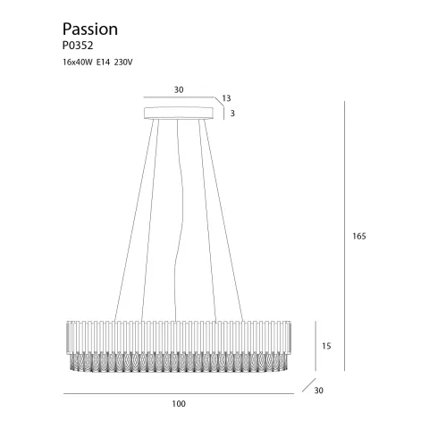 Candelabru PASSION P0352 Max Light E14, Auriu, Polonia