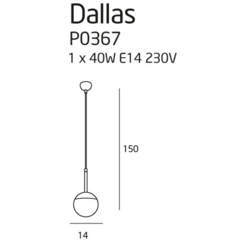 Pendul DALLAS P0367 Max Light E14, Negru, Polonia