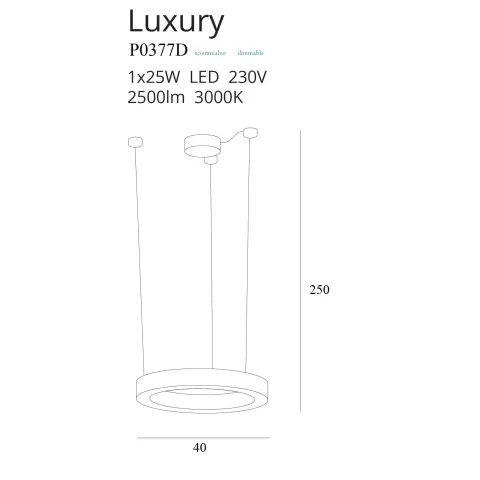 Suspensie LUXURY P0377D Max Light LED, Auriu, Polonia