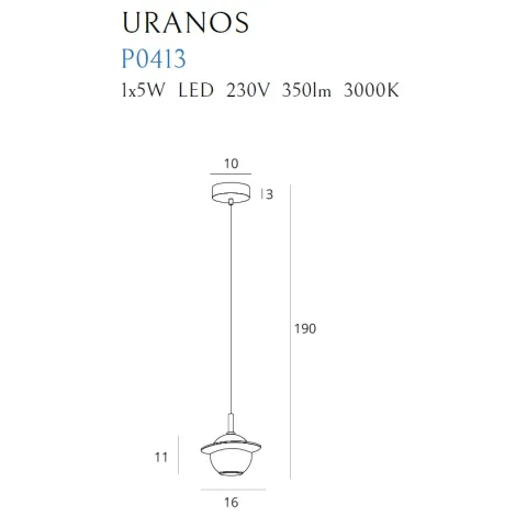 Pendul URANOS P0413 Max Light LED, Alb, Polonia