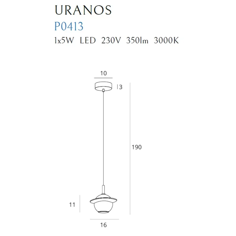 Pendul URANOS P0413 Max Light LED, Alb, Polonia