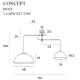 Suspensie CONCEPT P0454 Max Light E27, Auriu, Polonia