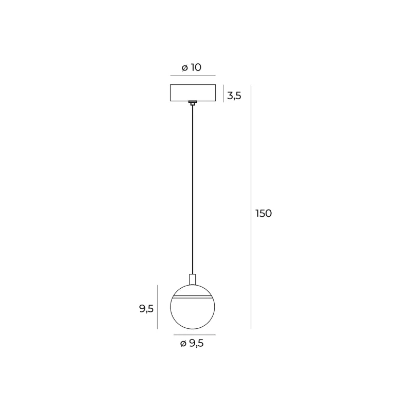Pendul COMETSHINE P0472 Max Light LED, Negru, Polonia