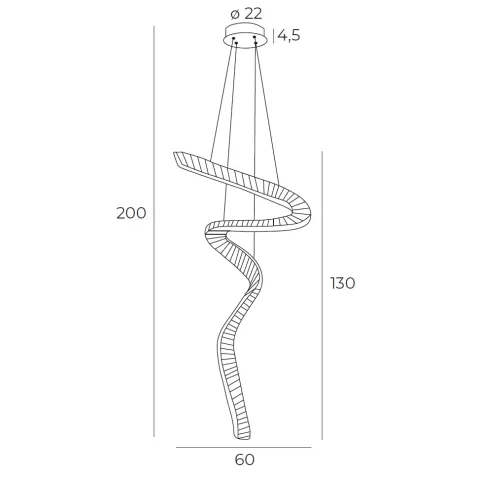 Suspensie CHARME P0477 Max Light LED, Auriu, Polonia