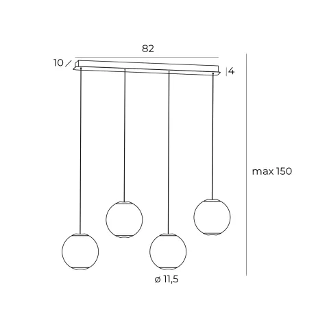 Suspensie NOBILE P0480 Max Light LED, Crom, Polonia