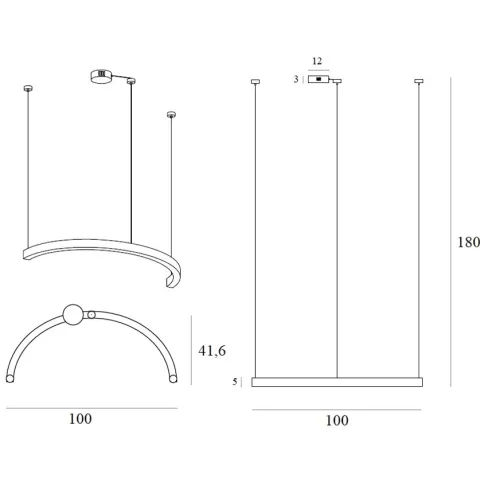 Suspensie LOTUS P0572D Max Light LED, Bronz, Polonia
