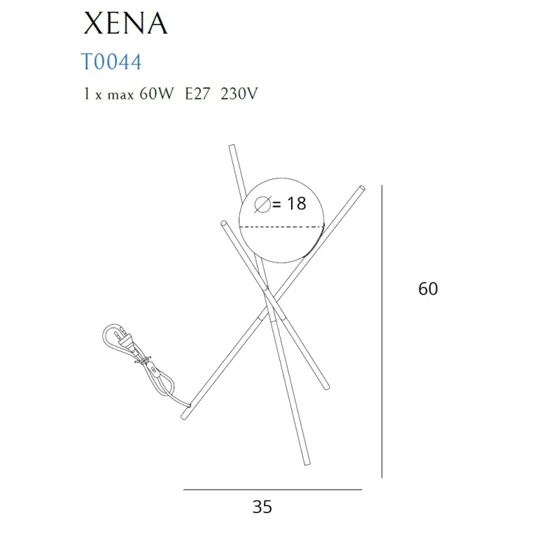 Veioza XENA T0044 Max Light E27, Alama, Polonia