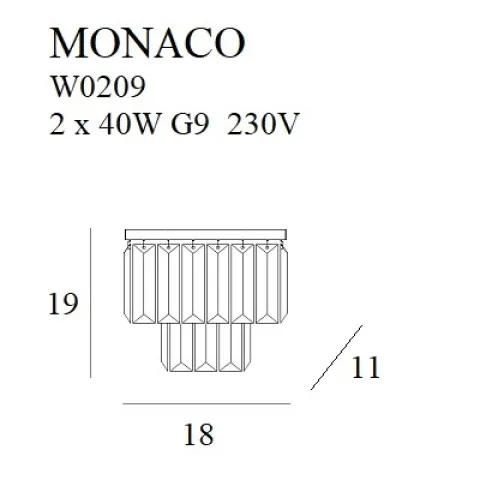 Aplica MONACO W0209 Max Light G9, Crom, Polonia