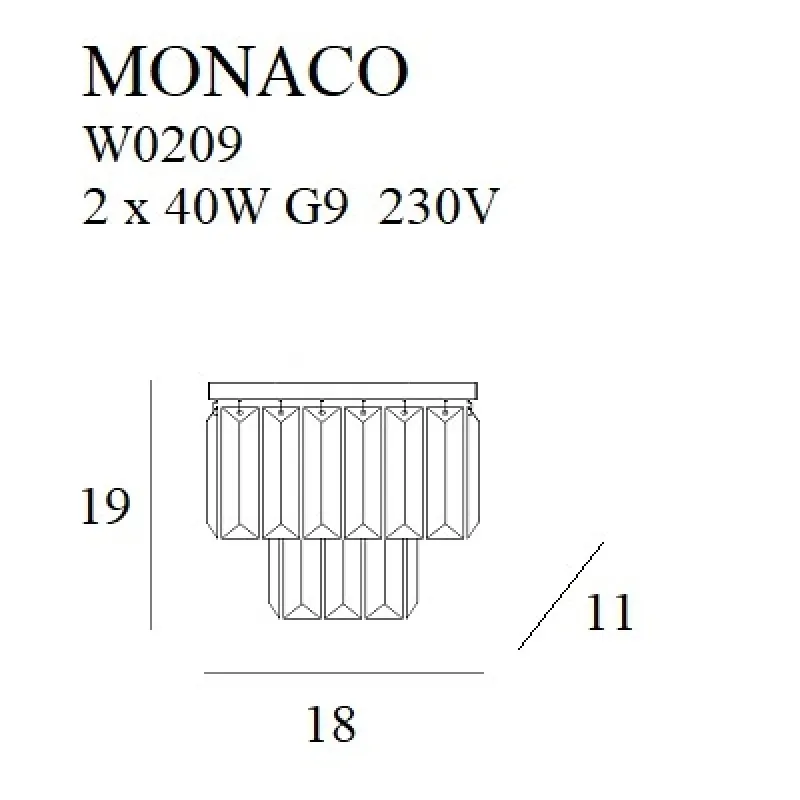 Aplica MONACO W0209 Max Light G9, Crom, Polonia