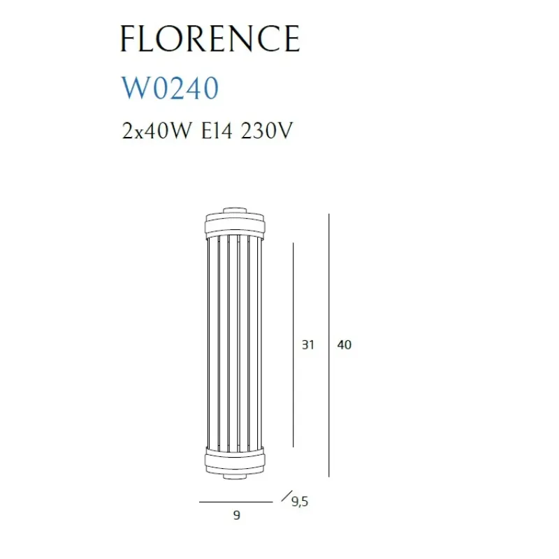 Aplica FLORENCE W0240 Max Light E14, Alama, Polonia