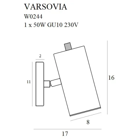 Aplica VARSOVIA W0244 Max Light GU10, Alama, Polonia