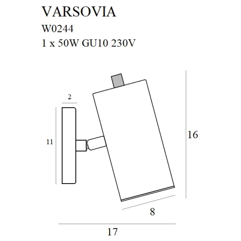 Aplica VARSOVIA W0244 Max Light GU10, Alama, Polonia