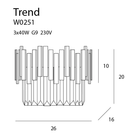 Aplica TREND W0251 Max Light G9, Auriu, Polonia