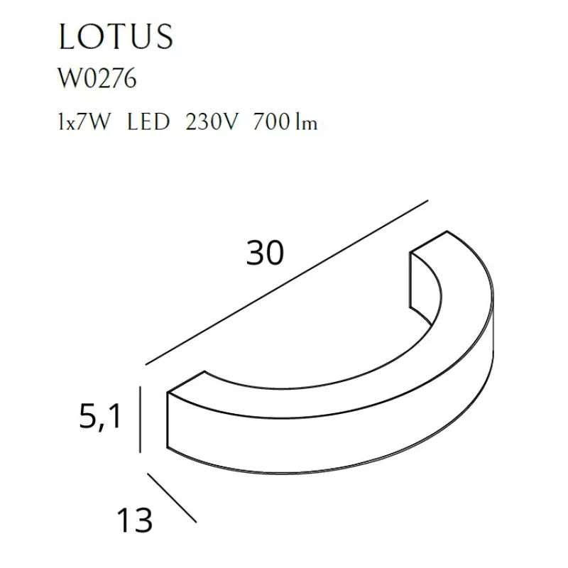 Aplica LOTUS W0276 Max Light LED, Auriu, Polonia