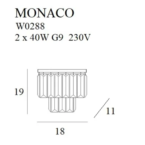 Aplica MONACO W0288 Max Light G9, Auriu, Polonia