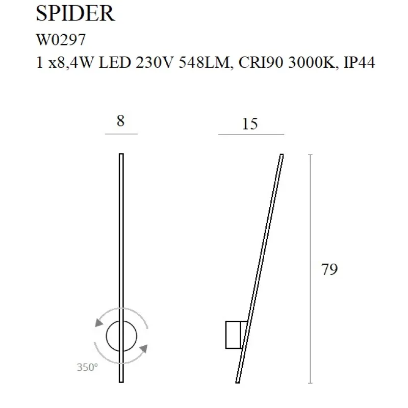 Aplica SPIDER W0297 Max Light LED, Auriu, Polonia