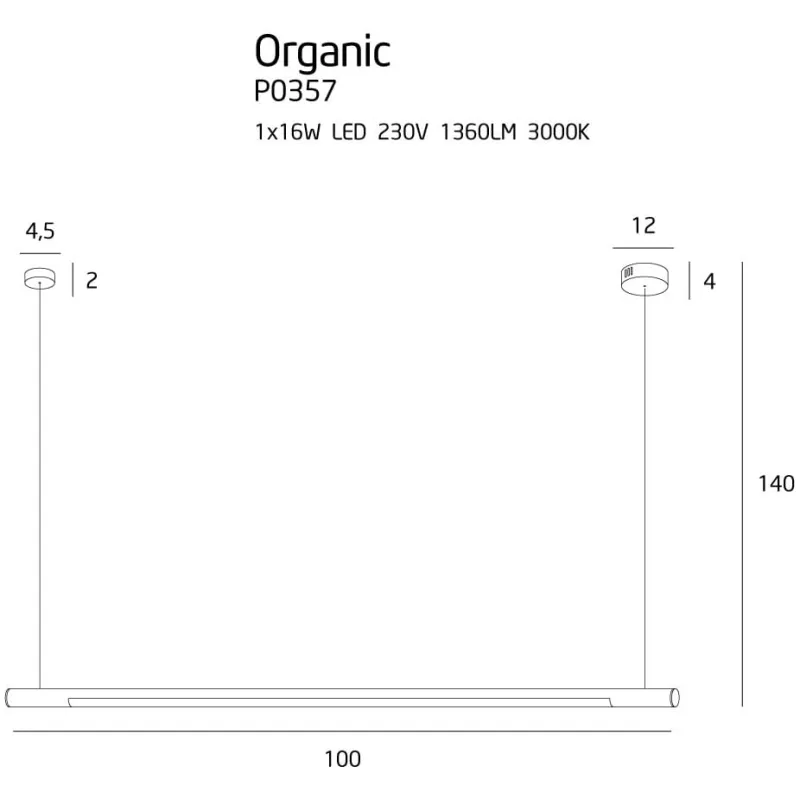 Suspensie ORGANIC P P0357 Max Light LED, Alb, Polonia