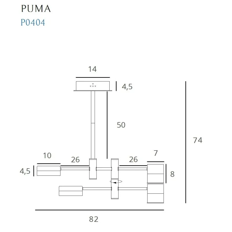 Suspensie PUMA P0404 Max Light LED, Auriu, Polonia