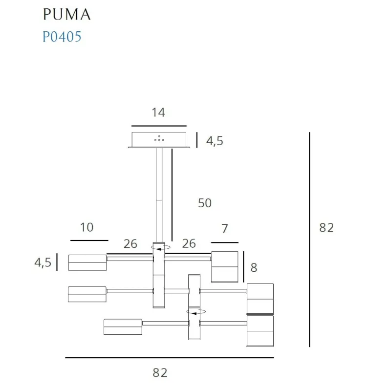 Suspensie PUMA P0405 Max Light LED, Auriu, Polonia