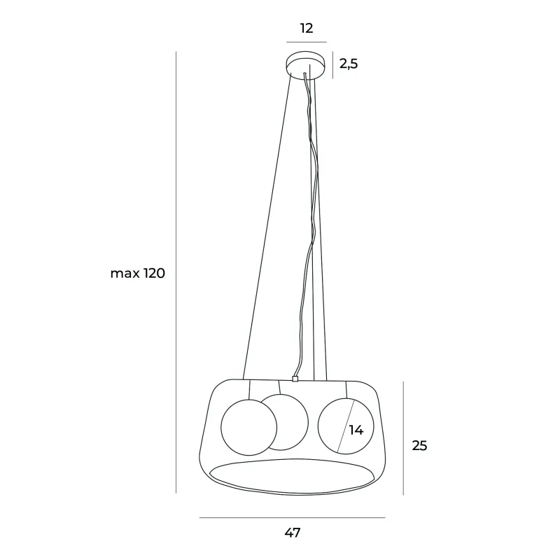 Pendul KOSHI P0499 Max Light E14, Alb, Polonia