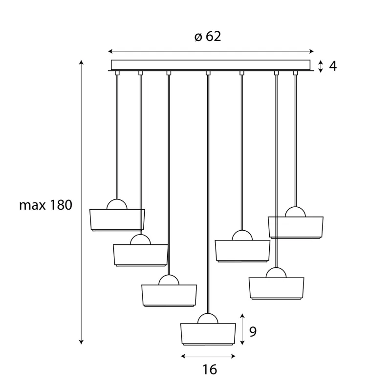 Suspensie LIPARI P0544 Max Light LED, Alb, Polonia