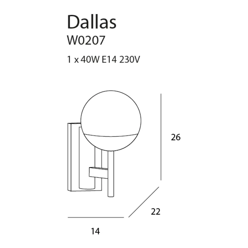 Aplica DALLAS W0207 Max Light E14, Auriu, Polonia