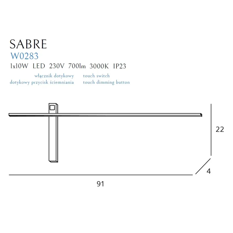 Aplica SABRE W0283 Max Light LED, Negru, Polonia
