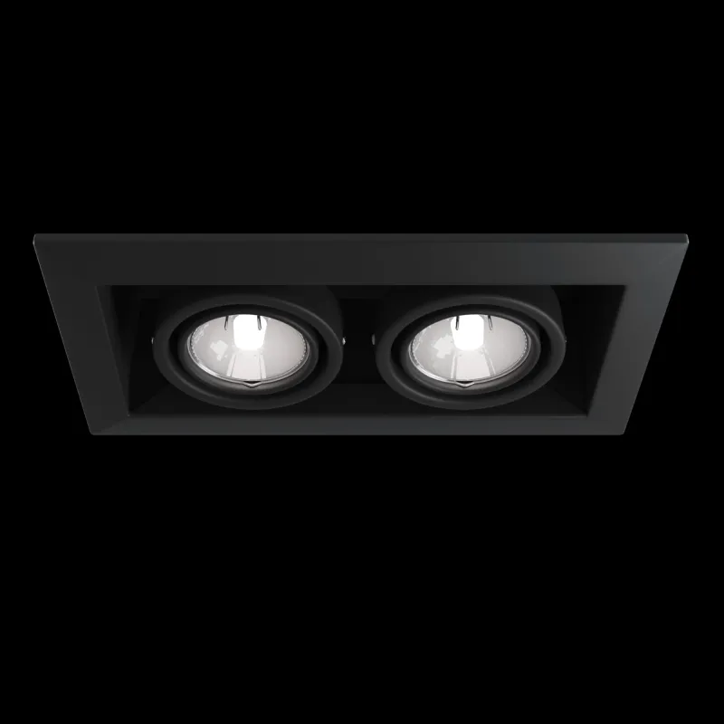 Downlight Patrat Metal Modern Maytoni GU10, Negru, DL008-2-02-B, Germania