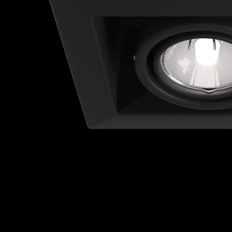 Downlight Patrat Metal Modern Maytoni GU10, Negru, DL008-2-02-B, Germania