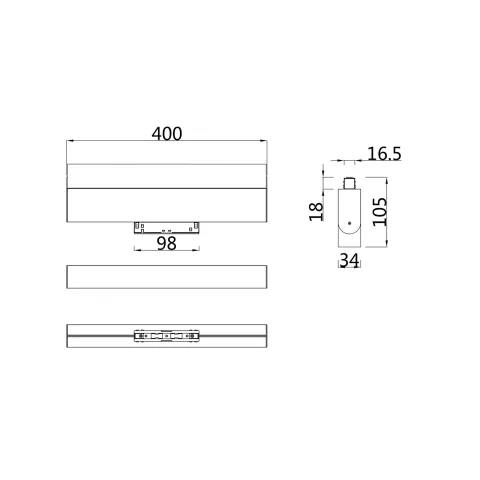 Plafoniera Sina Magnetica BASIS Maytoni Led, Negru, TR013-2-20W4K-B, Germania