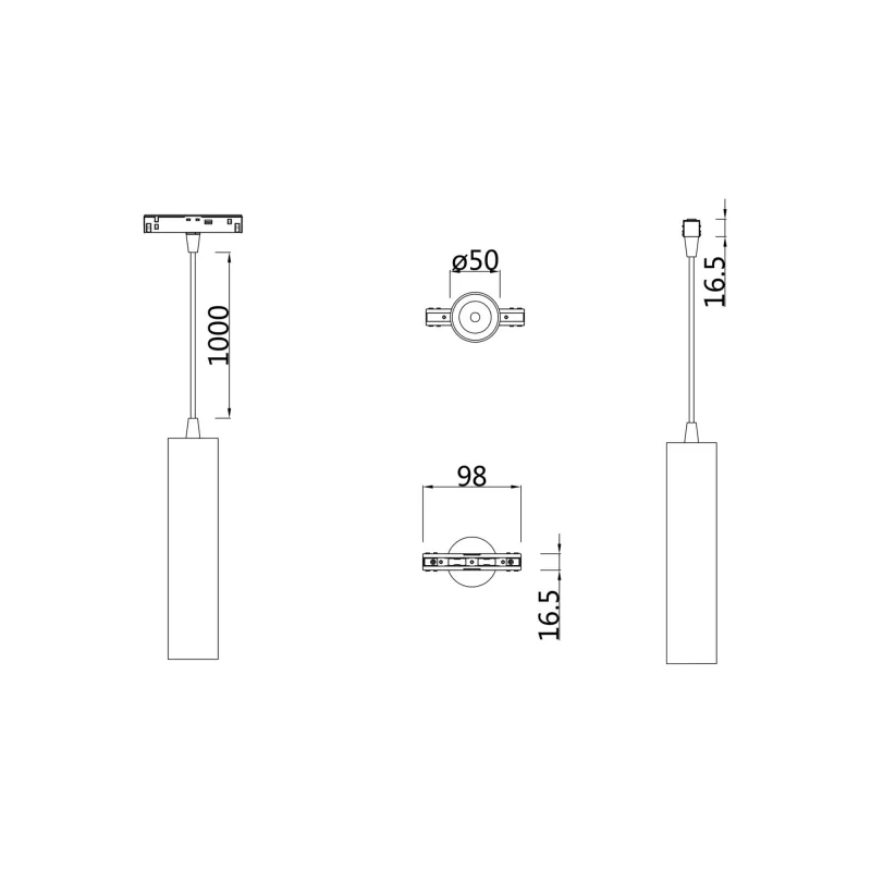 Pendul Sina Magnetica Maytoni Led, Negru, TR016-2-12W4K-B, Germania