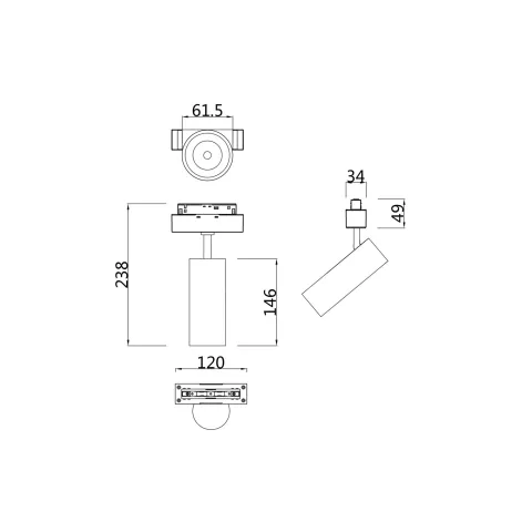 Downlight Sina Magnetica Focus LED  Maytoni Led, Negru, TR019-2-15W4K-B, Germania