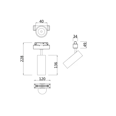 Downlight Sina Magnetica Focus LED  Maytoni Led, Negru, TR019-2-7W4K-B, Germania